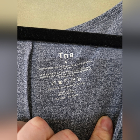 Aritzia Tna | Long Sleeve Ruched Grey Chill Malibu Longsleeve Dress, Size S - Picture 5 of 8